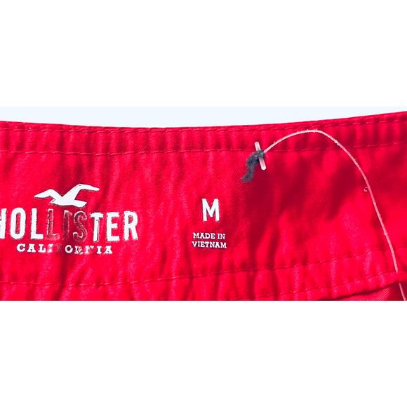 HOLLISTER CALIFORNIA SWIMWEAR TRUNKS, DRAWCORD, VELCRO FLY, MENS, M, RED, POCKET - Picture 7 of 11